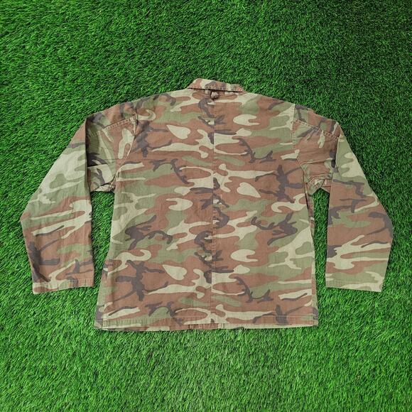 Vintage Y2K Military Camo Jacket Large 23x24 Brown Green - Picture 2 of 16